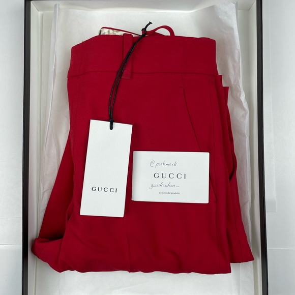 Gucci Cady Stretch Flared Trousers - Red - Picture 5 of 7